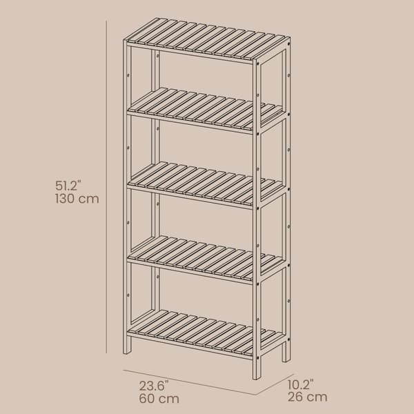 Badeværelsehylde, SONGMICS BCB35Y, 60x26x130 cm, Hvid