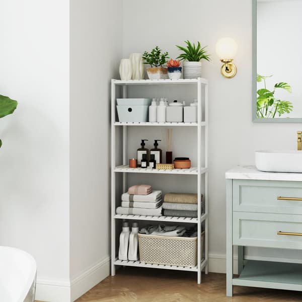 Badeværelsehylde, SONGMICS BCB35Y, 60x26x130 cm, Hvid