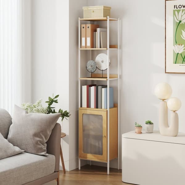 Bogreol, VASAGLE 6 Niveauer, 30x40x174.7 cm, Eg Beige