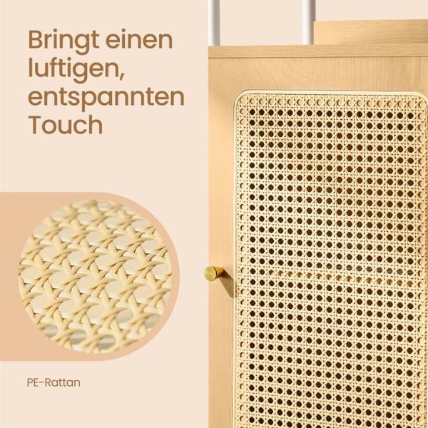 Bogreol, VASAGLE 6 Niveauer, 30x40x174.7 cm, Beige Hvid