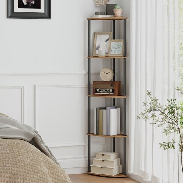 Hjørnehylde, SONGMICS HOME LBC610K01, 38,3x27x139 cm, Brun