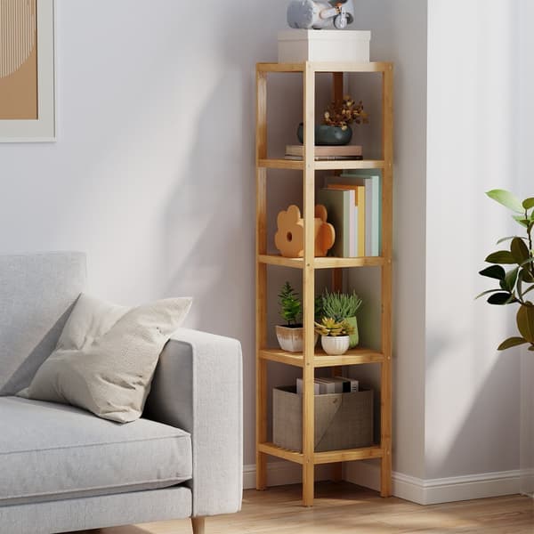 Badrumshylla, SONGMICS BCB55Y, 33x33x146 cm, Natur