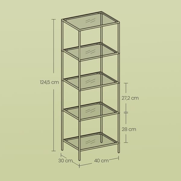 Hylde, VASAGLE LGT029A01, 35x40x124.5 cm, Sort
