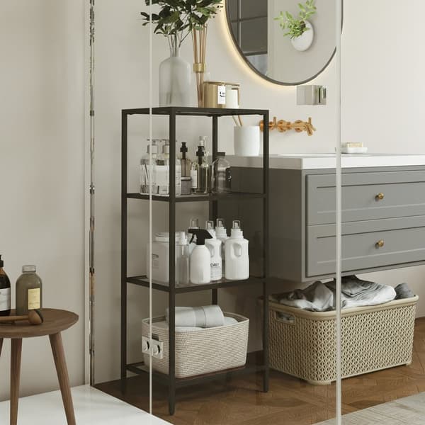 Badrumshylla, VASAGLE LGT028B61, 30x40x95 cm, Svart