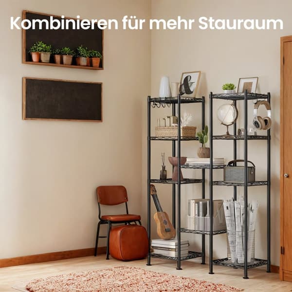 Badrumshylla, SONGMICS LGR23BK, 30x30x123.5 cm, Svart