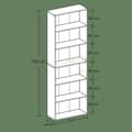 Miniatyrbillede 3 af 6: Bogreol, VASAGLE, 24x60x178.5 cm, Hvid
