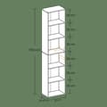 Miniatyrbillede 6 af 6: Bogreol, VASAGLE LBC167T14, 40x24x178.5 cm, Hvid