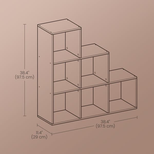 Bogreol, VASAGLE LBC63WT, 97.5x97.5x29 cm, Hvid