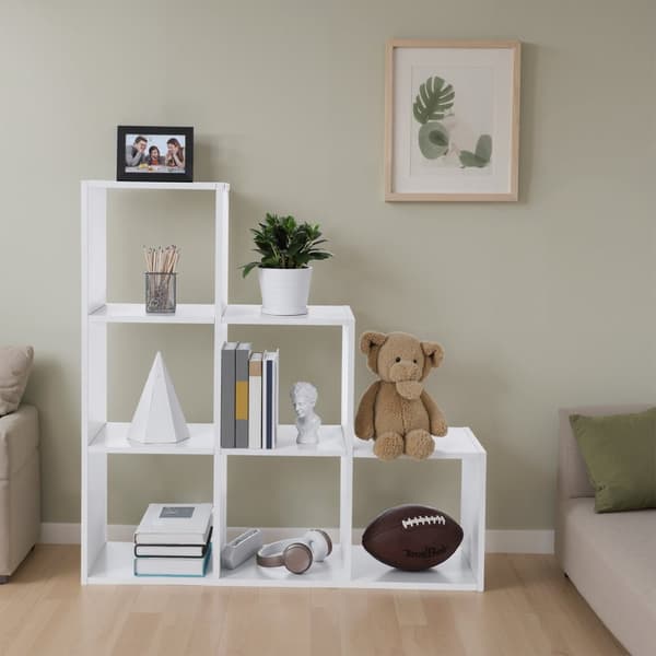 Bogreol, VASAGLE LBC63WT, 97.5x97.5x29 cm, Hvid