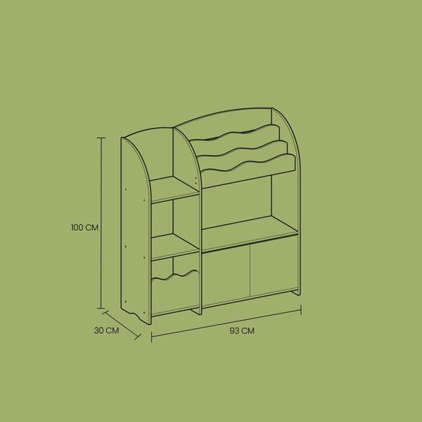 Lastenhuoneen hylly, SONGMICS GKR42WT, 30x93x100 cm, valkoinen