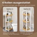 Miniatyrbild 5 av 5: Rullvagn, SONGMICS Badrumshylla, 20x30x80 cm, Vit