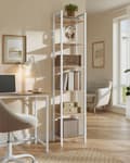 Miniatyrbillede 3 af 6: Bogreol, VASAGLE LLS101B01, 40x30x178.6 cm, Naturlig beige