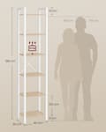 Miniatyrbillede 6 af 6: Bogreol, VASAGLE LLS101B01, 40x30x178.6 cm, Naturlig beige