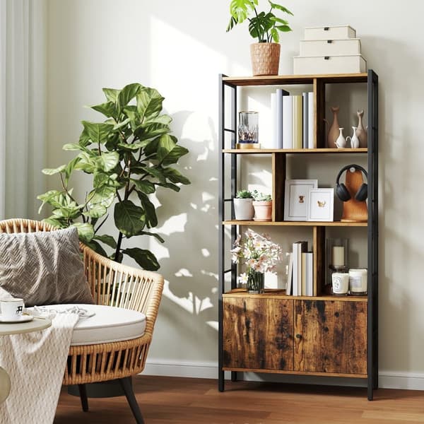 Bogreol, VASAGLE LBC022B01, 30x74x154.5 cm, Vintage Brun