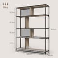Miniatyrbild 3 av 6: Rootz 5 Level Bookcase Storage Shelf - Industrial Shelf - Hemlagring - Elegant design - 120L X 30B X 161H CM