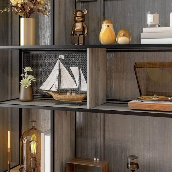 Rootz 5 Level Bookcase Storage Shelf - Industrial Shelf - Hemlagring - Elegant design - 120L X 30B X 161H CM