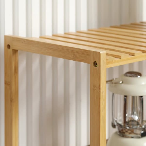 Rootz Bambus hylde - boghylde - opbevaringsenhed - maksimerer plads - 60 cm x 26 cm x 130 cm - brun