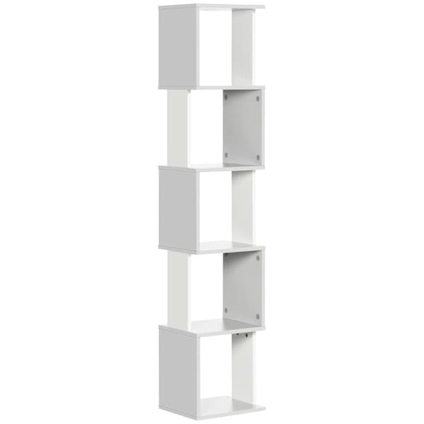 Rootz Bogreol - Moderne hylde - 5 -lags opbevaring - Rumbesparende design - 33 cm x 28 cm x 161 cm