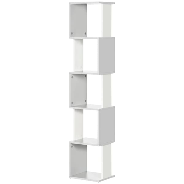 Rootz Bogreol - Moderne hylde - 5 -lags opbevaring - Rumbesparende design - 33 cm x 28 cm x 161 cm