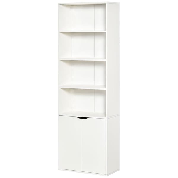 Rootz Bogreol - Boghylde - Bibliotekhylde - Diskret opbevaring - 59x29x180 cm hvid