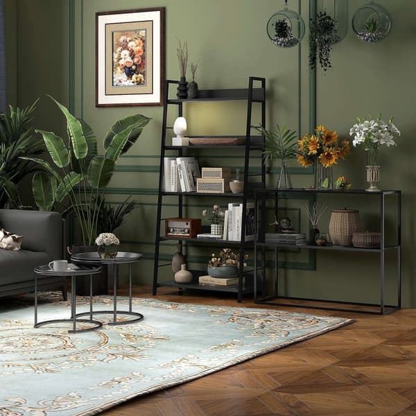 Rootz Bookcase Shelf - Industrial Storage - 5 Level Hyllenhet - Optimerar utrymme - 70L x 35B x 149,5H cm - Svart