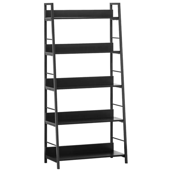 Rootz Bookcase Shelf - Industrial Storage - 5 Level Hyllenhet - Optimerar utrymme - 70L x 35B x 149,5H cm - Svart