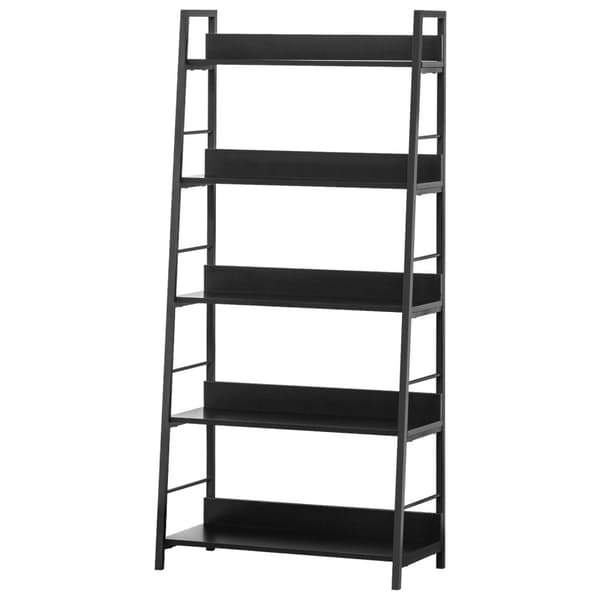 Rootz Bookcase Shelf - Industrial Storage - 5 Level Hyllenhet - Optimerar utrymme - 70L x 35B x 149,5H cm - Svart