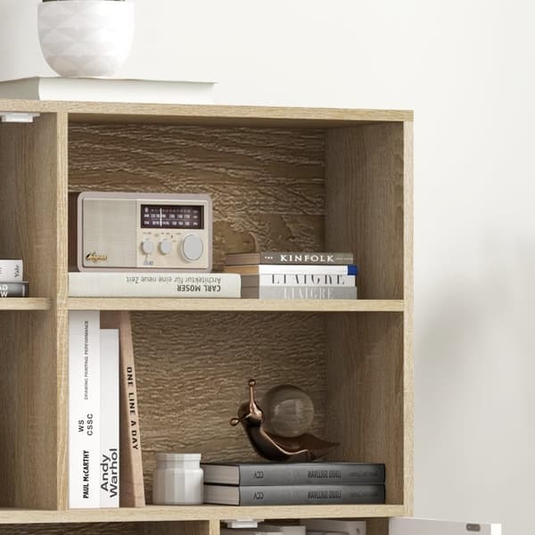 Rootz Scandinavian Bookhelf - Storage Shelf - Book Organizer - Nordic Design - 80L x 24b x 123H cm - Solid fyrretræ med fyrretræ