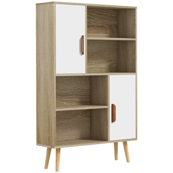 Rootz Scandinavian Bookhelf - Storage Shelf - Book Organizer - Nordic Design - 80L x 24b x 123H cm - Solid fyrretræ med fyrretræ