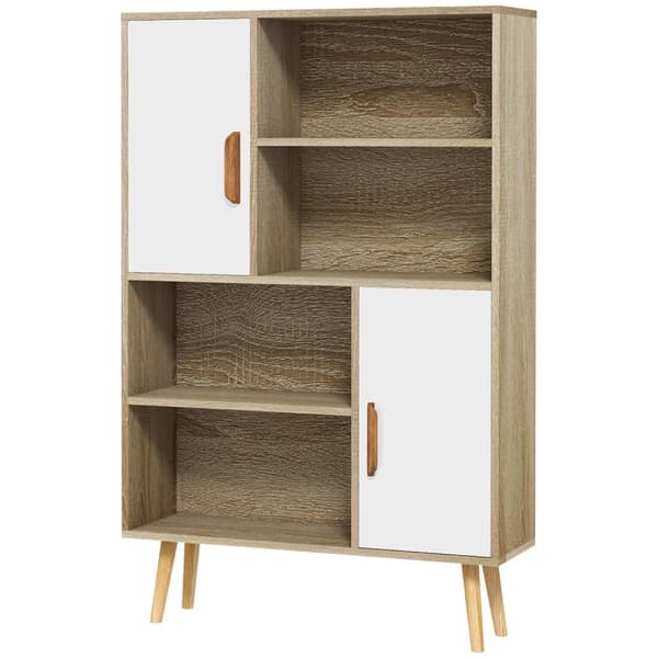 Rootz Scandinavian Bookhelf - Storage Shelf - Book Organizer - Nordic Design - 80L x 24b x 123H cm - Solid fyrretræ med fyrretræ