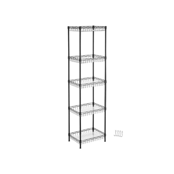 5 niveauer sort metal reol