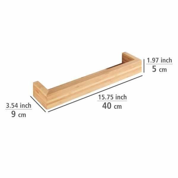 Bildskena i bambu, badrumshylla i bambu, trä i bambu, 40x9x5 cm, Bambusa