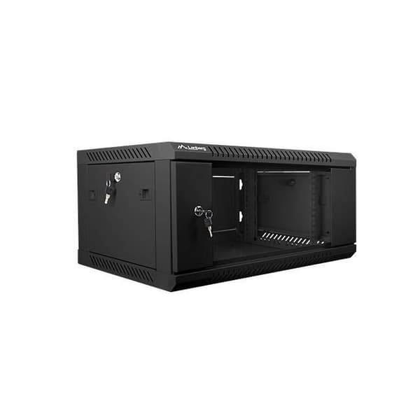 Lanberg Rackskåp Väggmonterat Rack 19 nedmonterat Flat Pack 4U/600 x 450 mm Svart - WF01-6404-10B