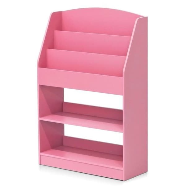 Furinno Hylla - FR16118PK - Kidkanac Lova Magasin/hylla med förvaring, Rosa, Tät trä, One Size