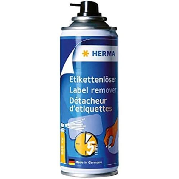 Adhesive remover spray - HERMA - 1266 - 200 ml - Eliminerar etiketter och rester - Lätt att använda