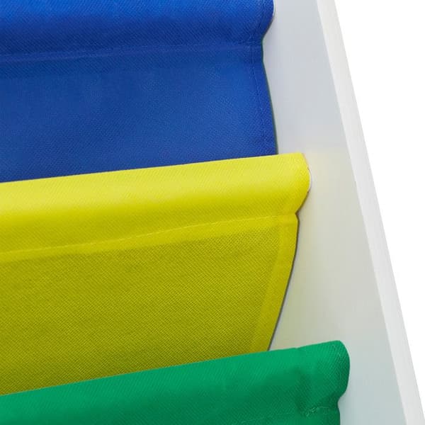 Relaxdays Barnhylla, Bibliotek sovrum, Hylla för bokförvaring, MDF + Polyester, 4 fack, flerfärgad