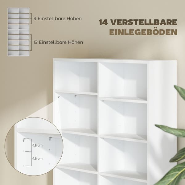 CD DVD Blu-ray Hylde, 78.5x24x175 cm, Hvid