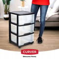 Miniatyrbild 3 av 6: Mobilt hylla Curver med 3 lådor, 20 L - Svart och Transparent