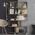 Miniatyrbild 3 av 5: Etagère 5 tablettes déco noyer H156 cm - Nilüfer