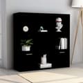 Miniatyrbild 1 av 2: Bokhylla svart 98x30x98 cm konstruerat trä