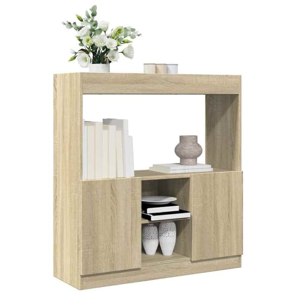 Högskåp sonoma-ek 92x33x100 cm konstruerat trä