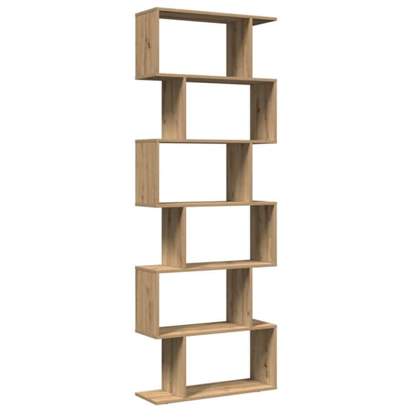 Bokhylla/Rumsavdelare 6 hyllor ek 70x24x193 cm konstruerat trä