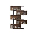 Miniatyrbild 6 av 6: Bibliotek, 5 våningar, med hyllor, brun trästruktur med svart stålrör