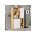 Miniatyrbild 2 av 6: Modern bibliotek med 3 dörrar och justerbara hyllor - 90x35,5x160 cm, rymlig förvaringsmöbel