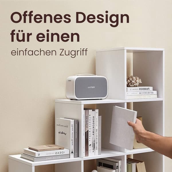Rootz 10 hylla bokhylla - öppen hyllenhet - steghylla - gott om förvaring - 129,5 cm x 29 cm x 129,5 cm