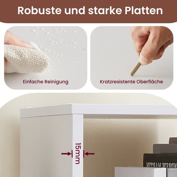 Rootz 10 hylla bokhylla - öppen hyllenhet - steghylla - gott om förvaring - 129,5 cm x 29 cm x 129,5 cm