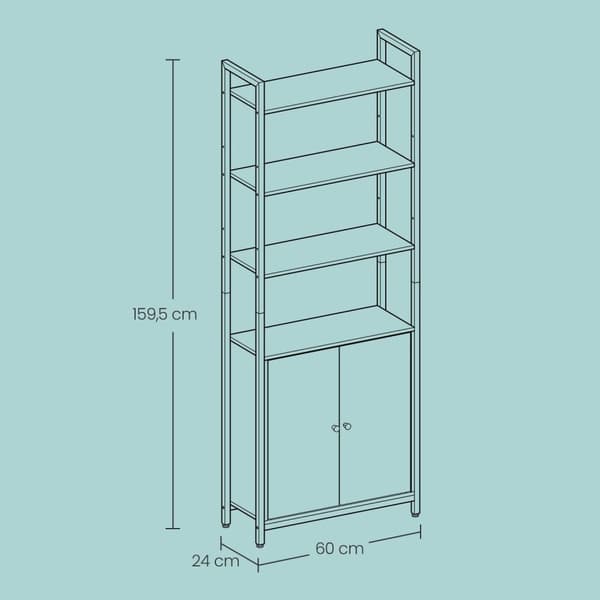 Rootz 6 -tasoinen kirjahylly - Hylly - Standregal - Space Saver - 24cm x 60 cm x 159,5 cm