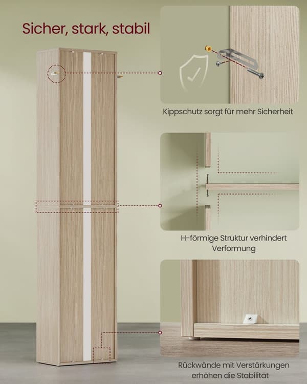 Rootz 6 -våningar stående hyllan - Bokhylla - Lagringsenhet - Träflipplatta - Space -Saving Design - 24 x 40 x 178,5 cm