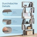 Miniatyrbild 4 av 6: Rootz 6 -stegs bokhylla - fristående standregal - Office Guide - Maximerar lagringsutrymme - 70 cm x 24 cm x 190,5 cm