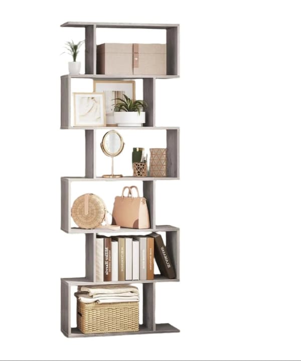 Rootz 6 -stegs bokhylla - fristående standregal - Office Guide - Maximerar lagringsutrymme - 70 cm x 24 cm x 190,5 cm